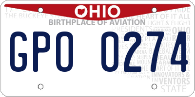 OH license plate GPO0274