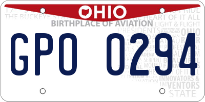 OH license plate GPO0294