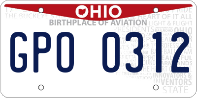 OH license plate GPO0312