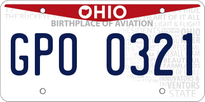 OH license plate GPO0321