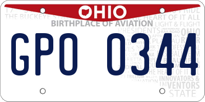 OH license plate GPO0344
