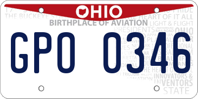 OH license plate GPO0346