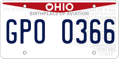 OH license plate GPO0366