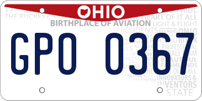 OH license plate GPO0367