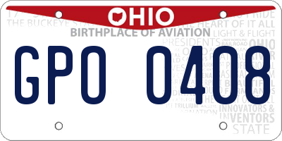 OH license plate GPO0408