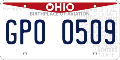 OH license plate GPO0509