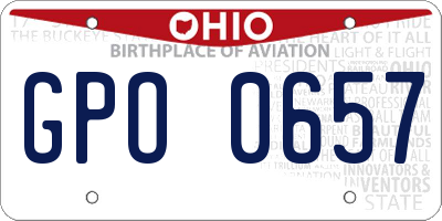 OH license plate GPO0657