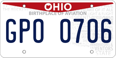 OH license plate GPO0706
