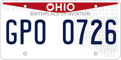 OH license plate GPO0726