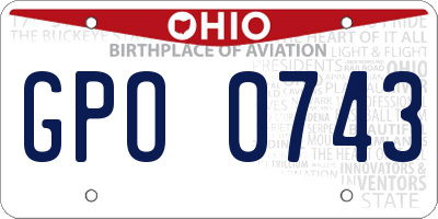 OH license plate GPO0743