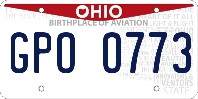 OH license plate GPO0773