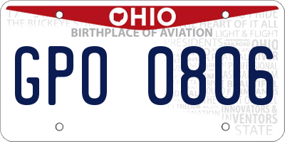 OH license plate GPO0806