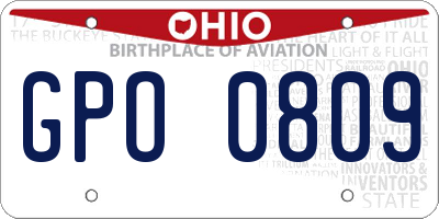 OH license plate GPO0809