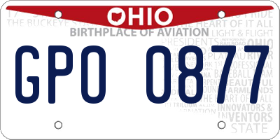 OH license plate GPO0877