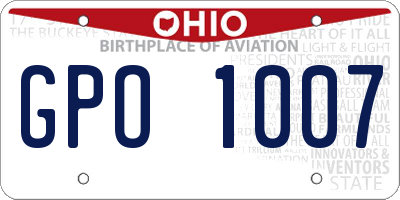 OH license plate GPO1007