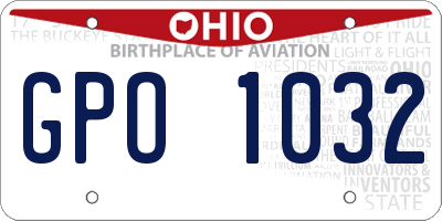 OH license plate GPO1032