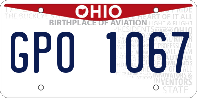 OH license plate GPO1067
