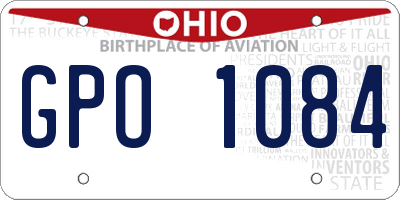 OH license plate GPO1084