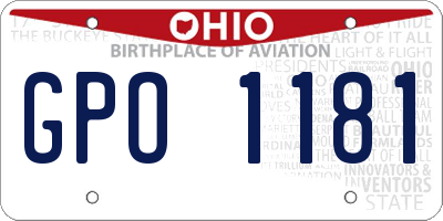 OH license plate GPO1181