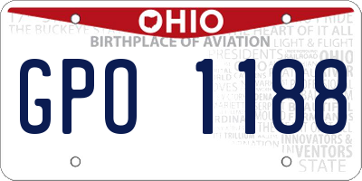 OH license plate GPO1188