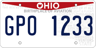 OH license plate GPO1233
