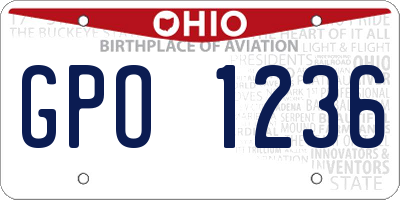 OH license plate GPO1236