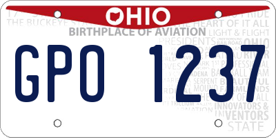 OH license plate GPO1237