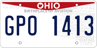 OH license plate GPO1413