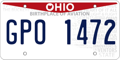 OH license plate GPO1472