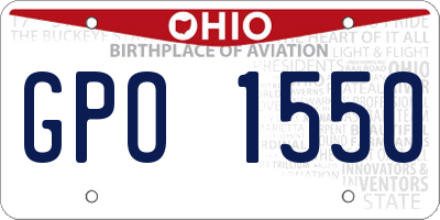 OH license plate GPO1550