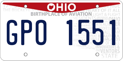OH license plate GPO1551