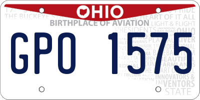 OH license plate GPO1575