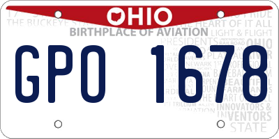 OH license plate GPO1678