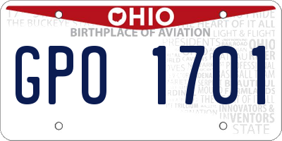 OH license plate GPO1701