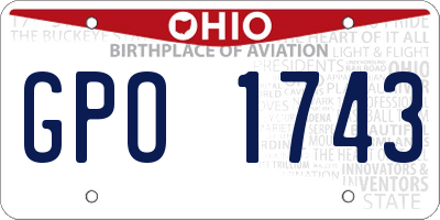 OH license plate GPO1743