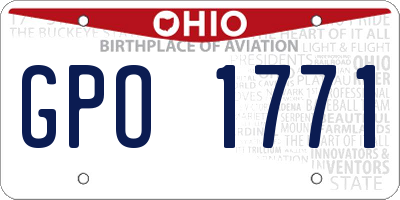 OH license plate GPO1771