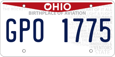OH license plate GPO1775