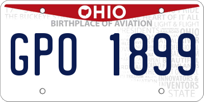 OH license plate GPO1899