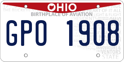 OH license plate GPO1908