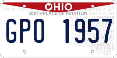 OH license plate GPO1957