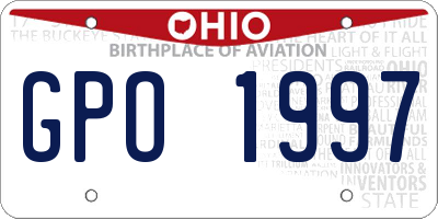 OH license plate GPO1997