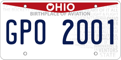 OH license plate GPO2001