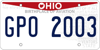 OH license plate GPO2003