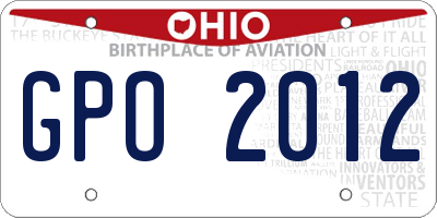 OH license plate GPO2012