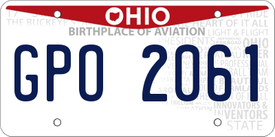 OH license plate GPO2061