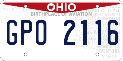 OH license plate GPO2116