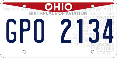 OH license plate GPO2134
