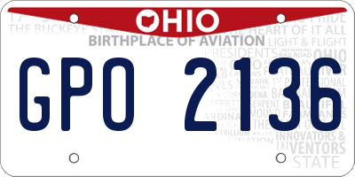 OH license plate GPO2136