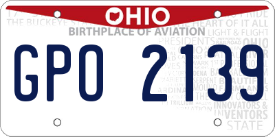 OH license plate GPO2139