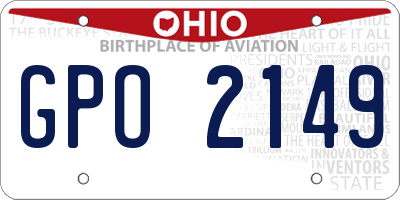 OH license plate GPO2149